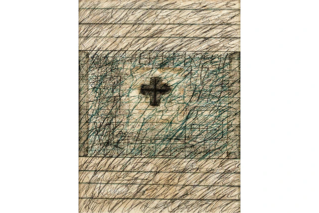 HOENRAADT LUC (1941 - 2023) werk in gemengde techniek : "Compositie"