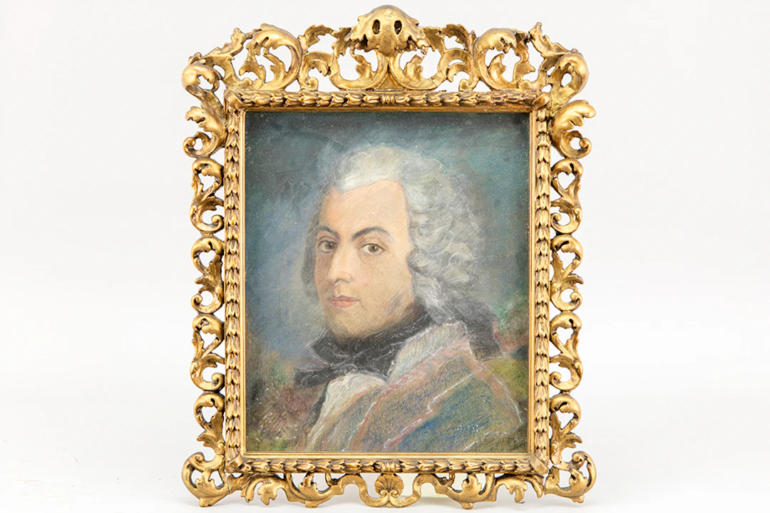 ITALIË - 18°/19° EEUW pastel op karton : "Portret van de Italiaanse