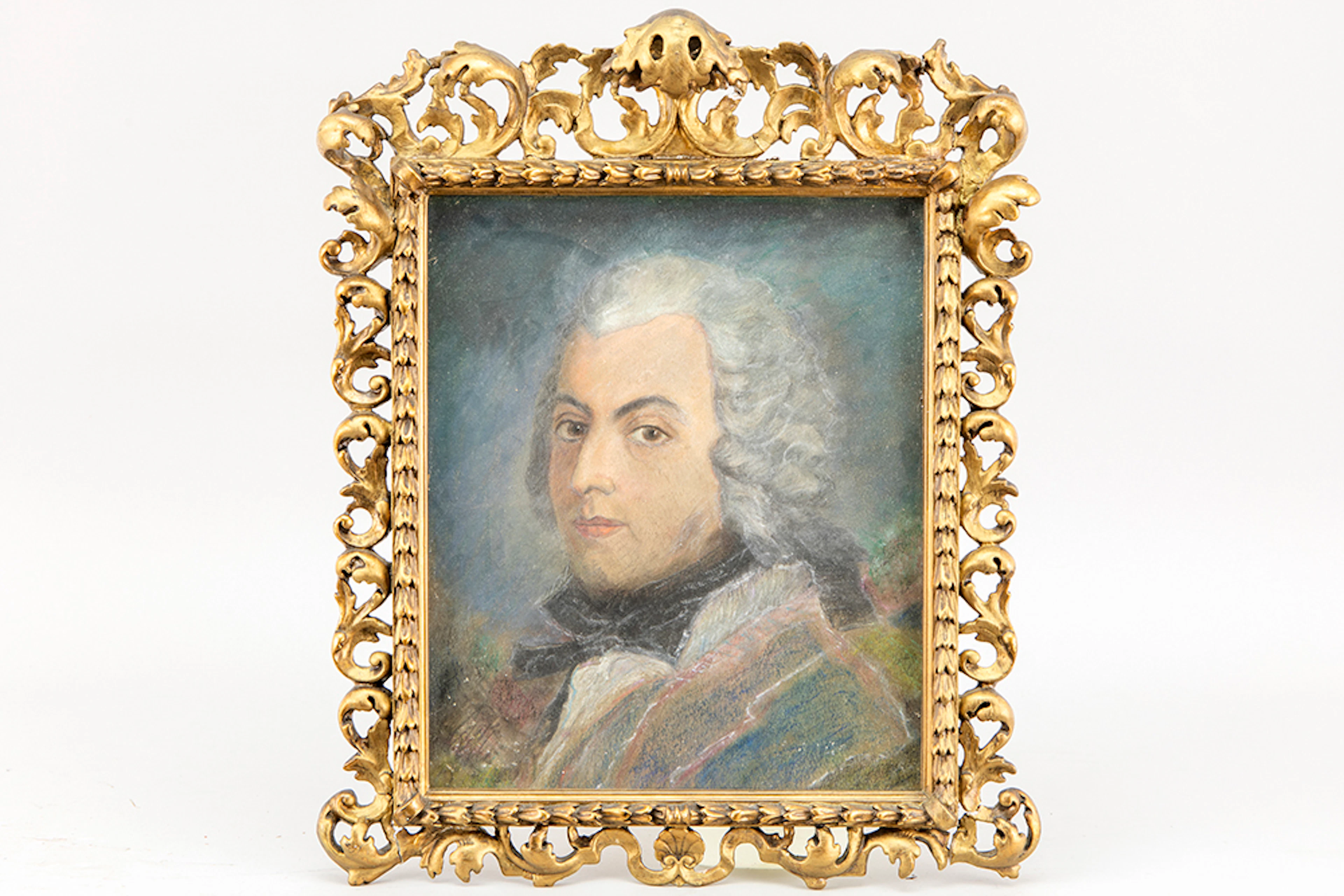 ITALIË - 18°/19° EEUW pastel op karton : "Portret van de Italiaanse