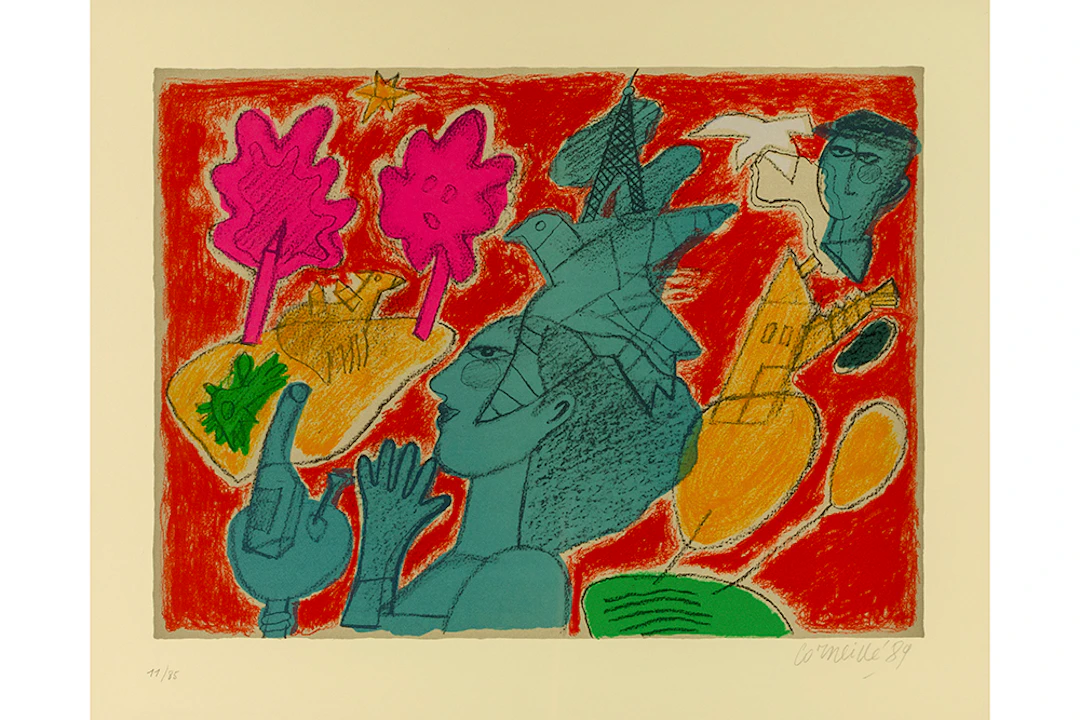 CORNEILLE (1922 - 2010) kleurlitho n° 11/85 getiteld "Chanson du mal