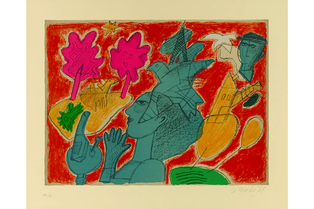 CORNEILLE (1922 - 2010) kleurlitho n° 11/85 getiteld "Chanson du mal