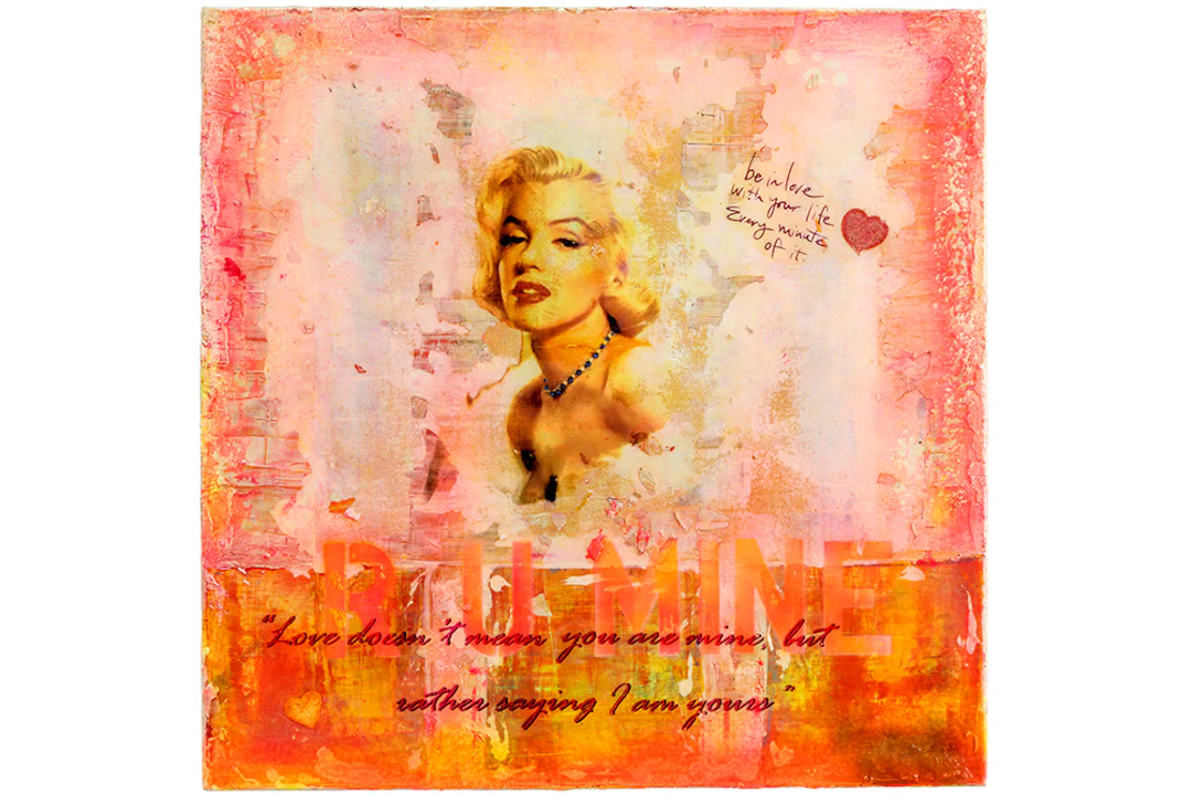 ANNEMARIE (° 1975) werk in gemengde techniek met resin op doek : "Marilyn