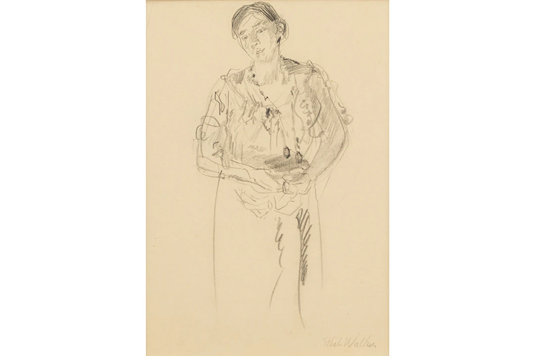 WALKER ETHEL (1861 - 1951) (Schotland) tekening met studie van een