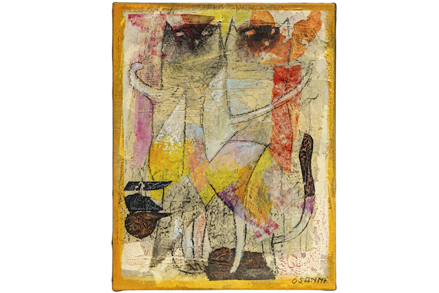 OSANNE (1934 - 2020) (FR) olieverfschilderij op doek met een plezante