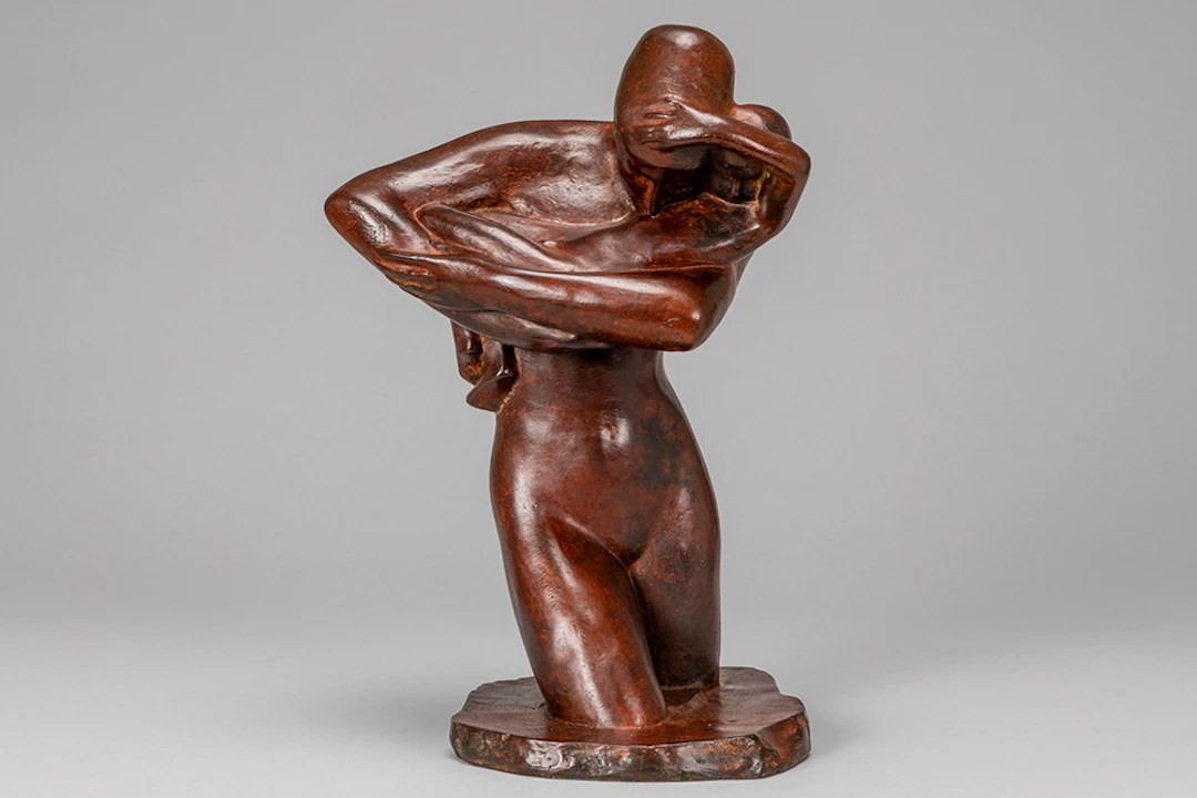 MINNE GEORGE (1866 - 1941) sculptuur in brons met bruine patine :