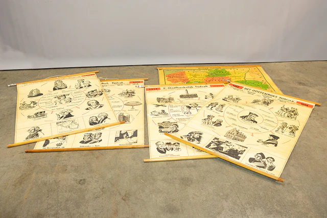 Vijf schoolprenten / five educative school prints