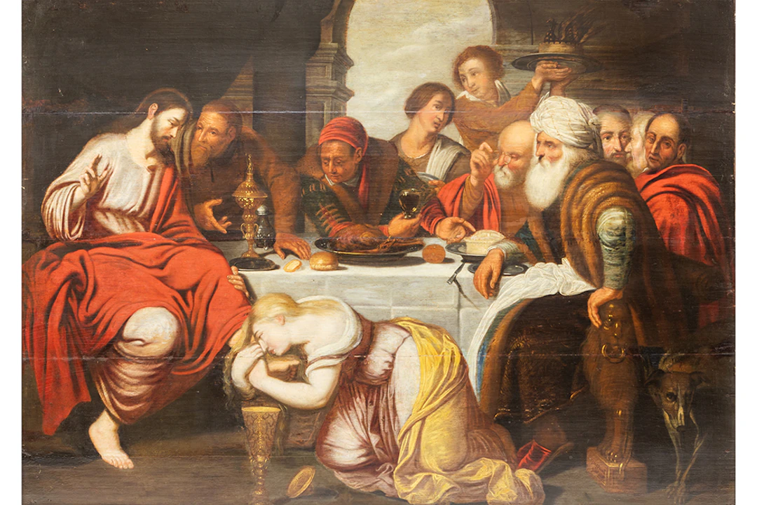 Zeventien/achttiende eeuws olieverfschilderij op paneel (geparquetteerd)