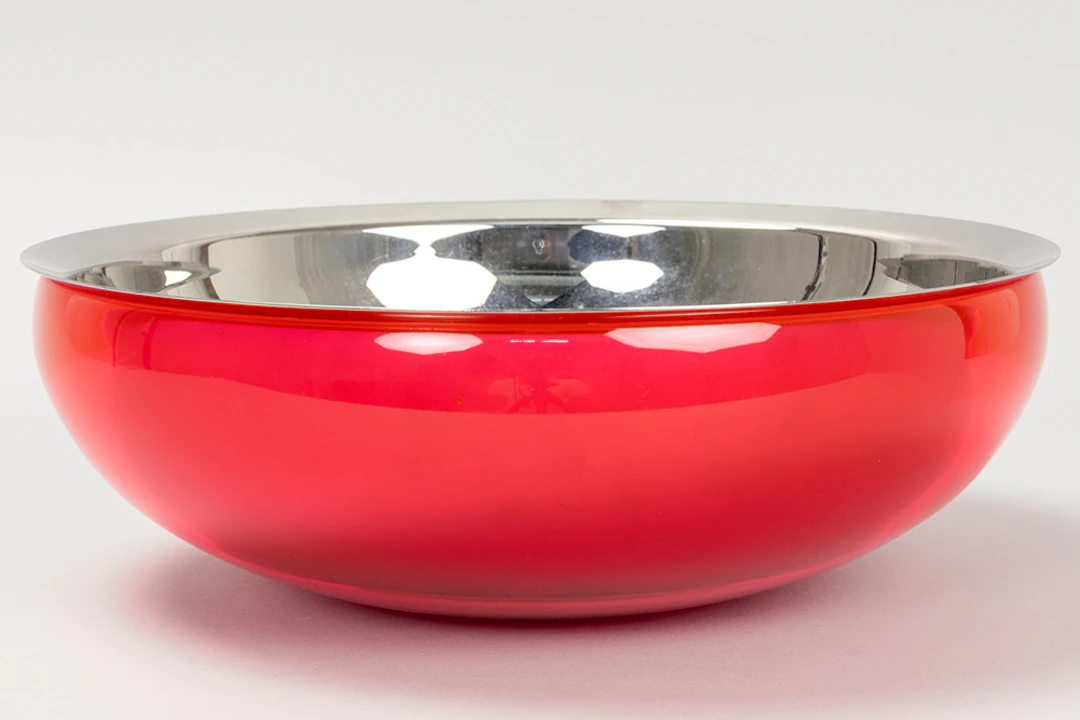 ALESSI kom in twee delen met model "Super Love bowl" in inox en plastic