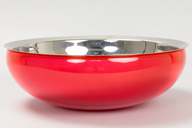 ALESSI kom in twee delen met model "Super Love bowl" in inox en plastic