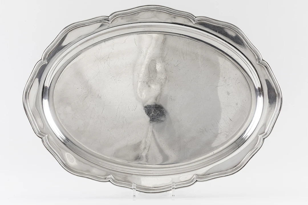 COHR dienschaal in '830' gemerkt massief zilver - gewicht : 998 gram