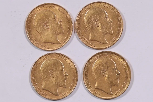 UNITED KINGDOM — EDWARD VII — Set of four gold sovereigns be - Lot 231