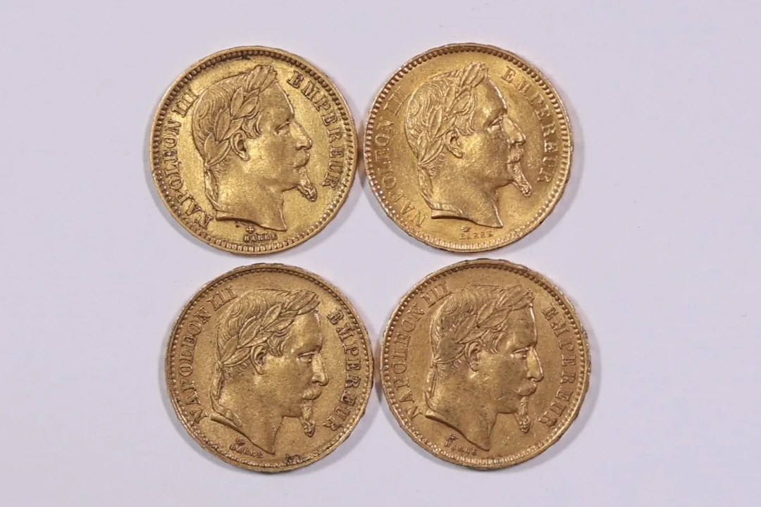 FRANCE — NAPOLÉON III — Ensemble de quatre pièces de 20 fran - Lot 224