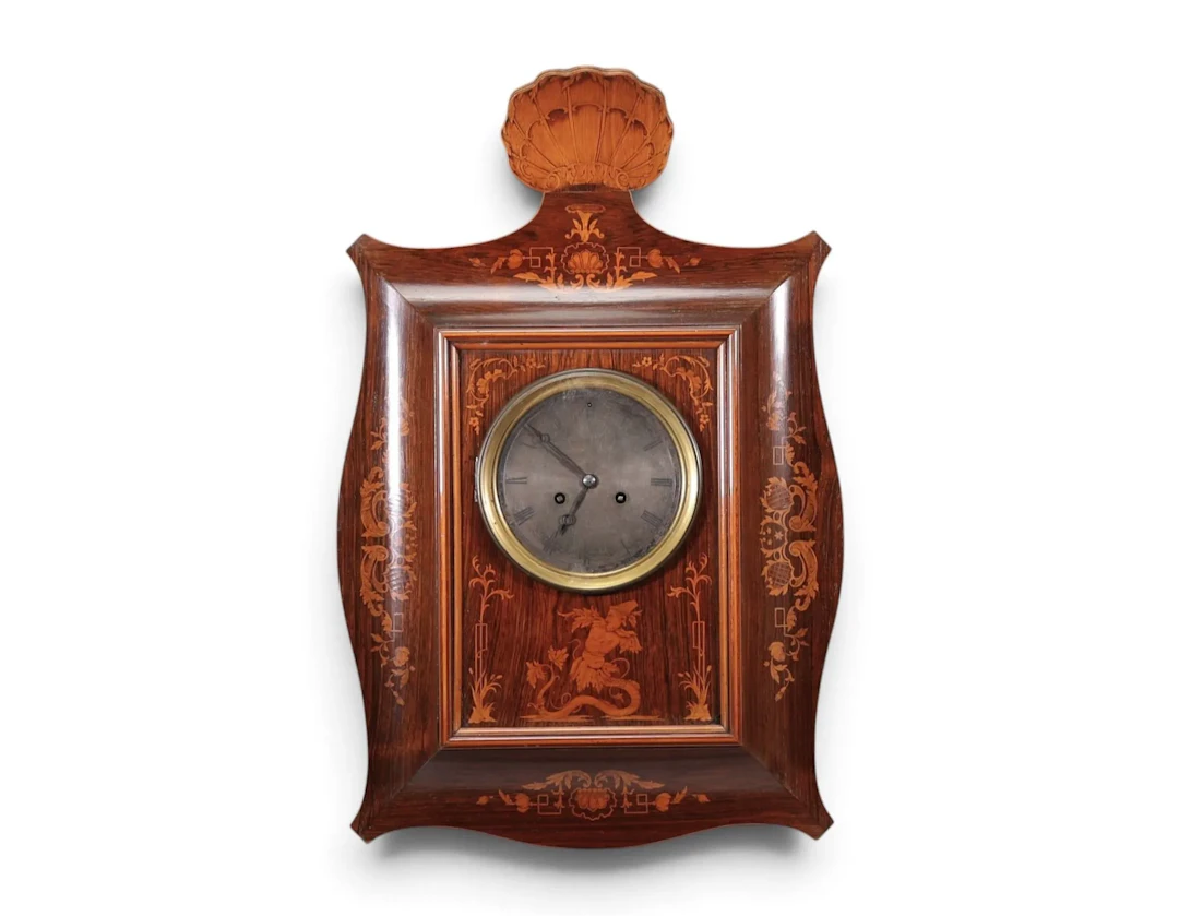 Marquetry wall clock, likely an Italian piece from the secon - Lot 209