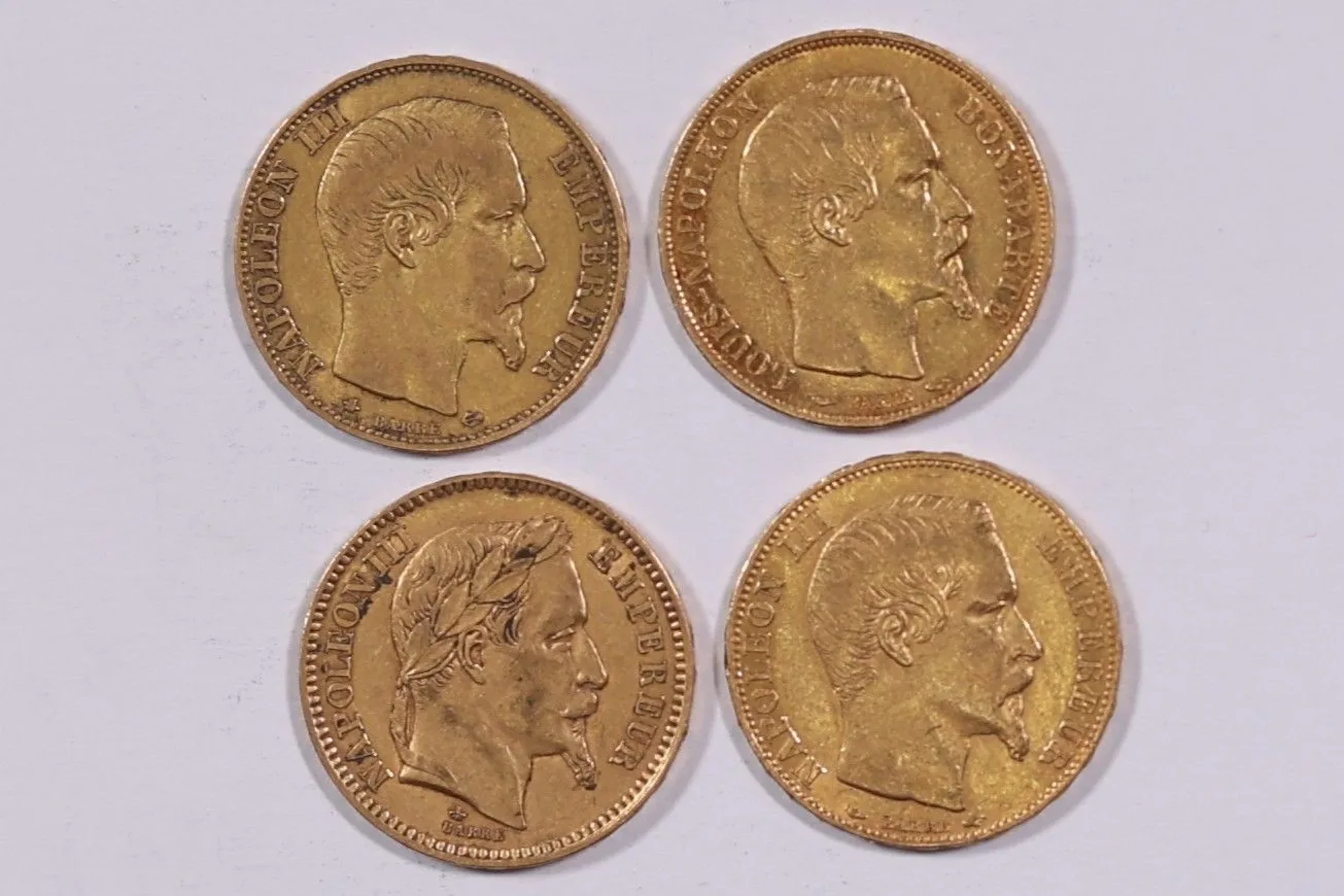FRANCE — NAPOLÉON III — Ensemble de quatre pièces de 20 fran - Lot 232