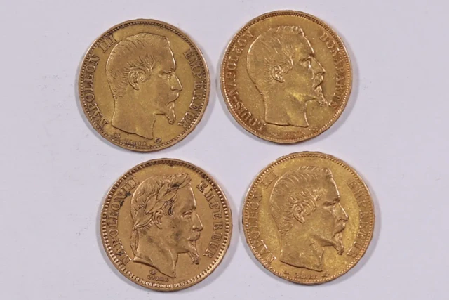 FRANCE — NAPOLEON III — Set of four 20-franc gold coins, inc - Lot 232