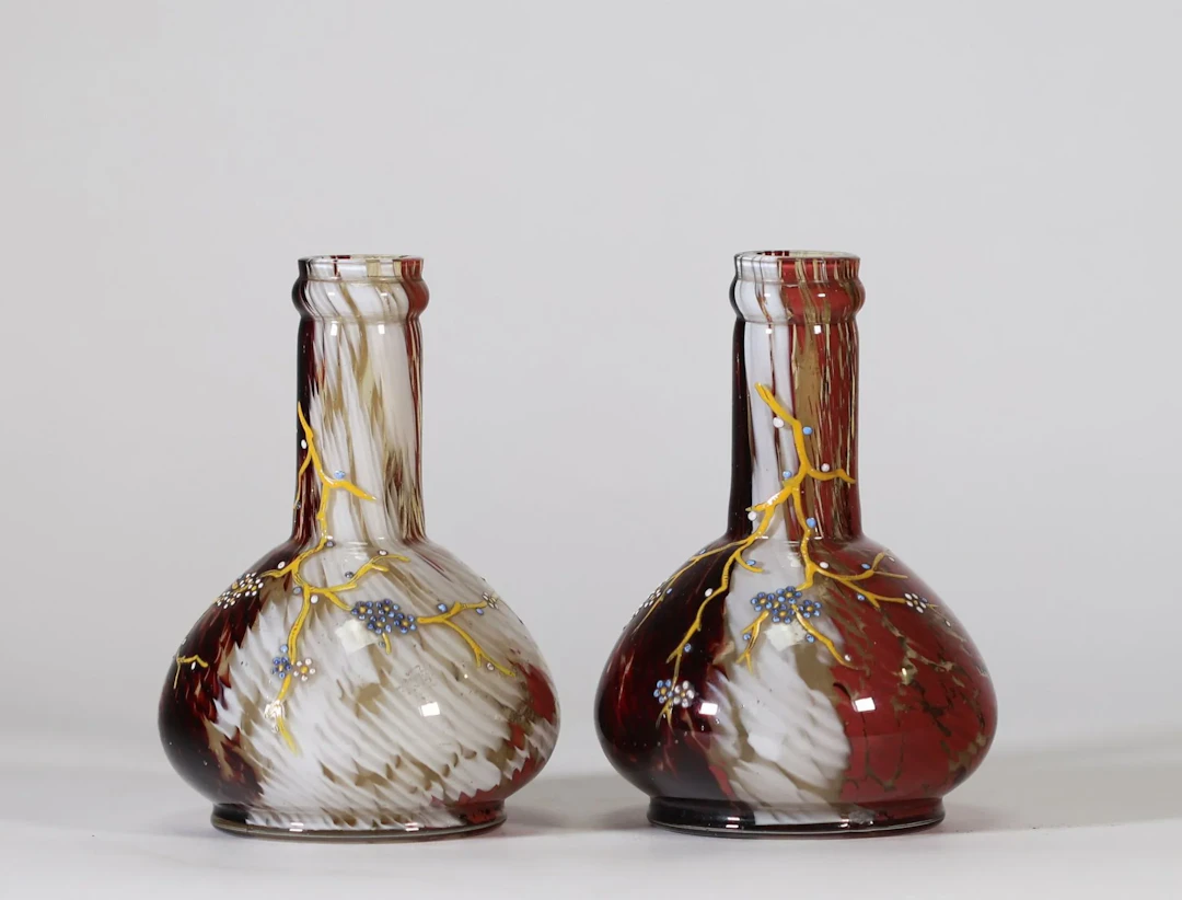 HARRACH – LEVEILLÉ — Paire de vases Art nouveau en verre mul - Lot 61