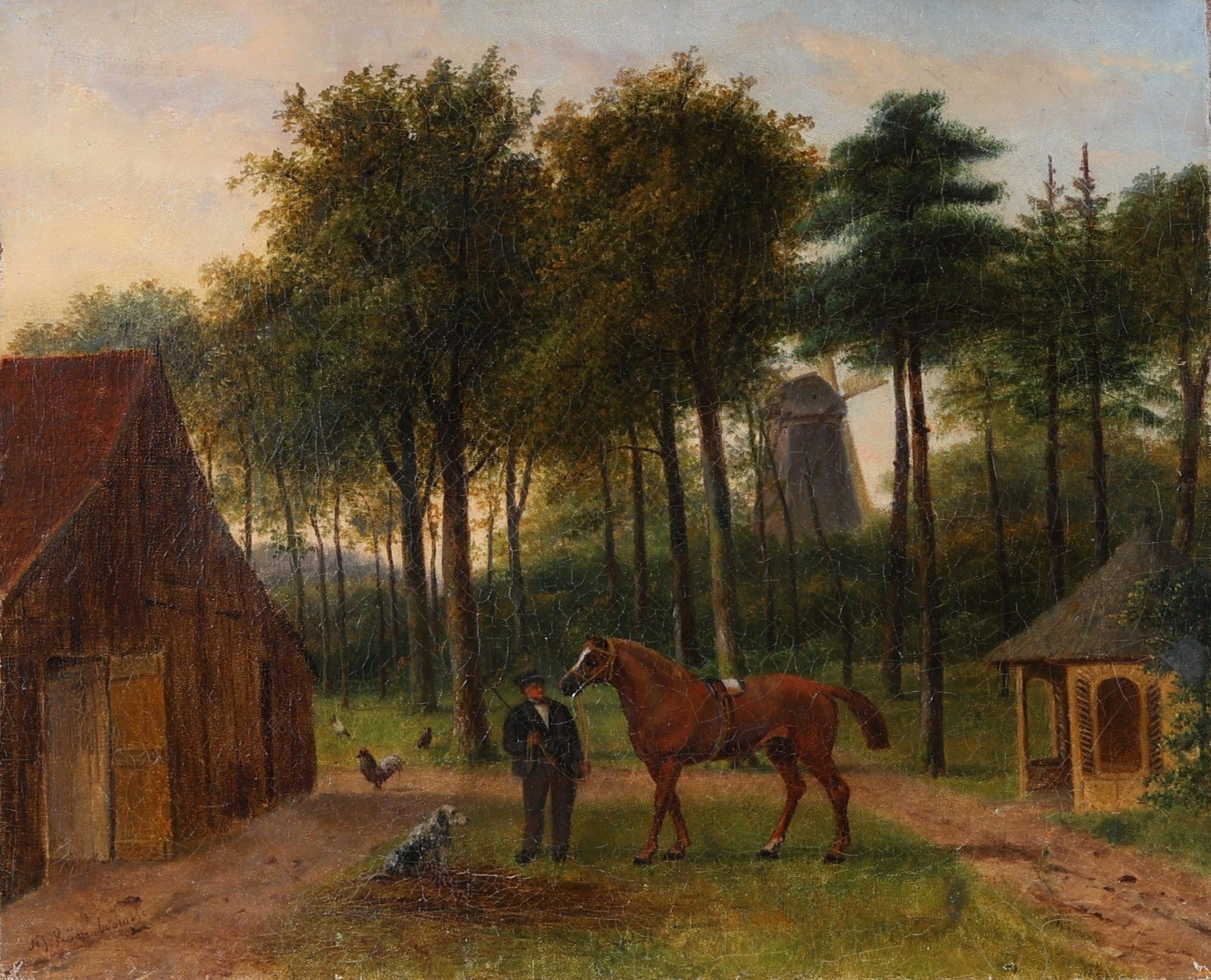Nicolaas ROOSENBOOM (1805-1880) – Scène de ferme au cheval. - Lot 165