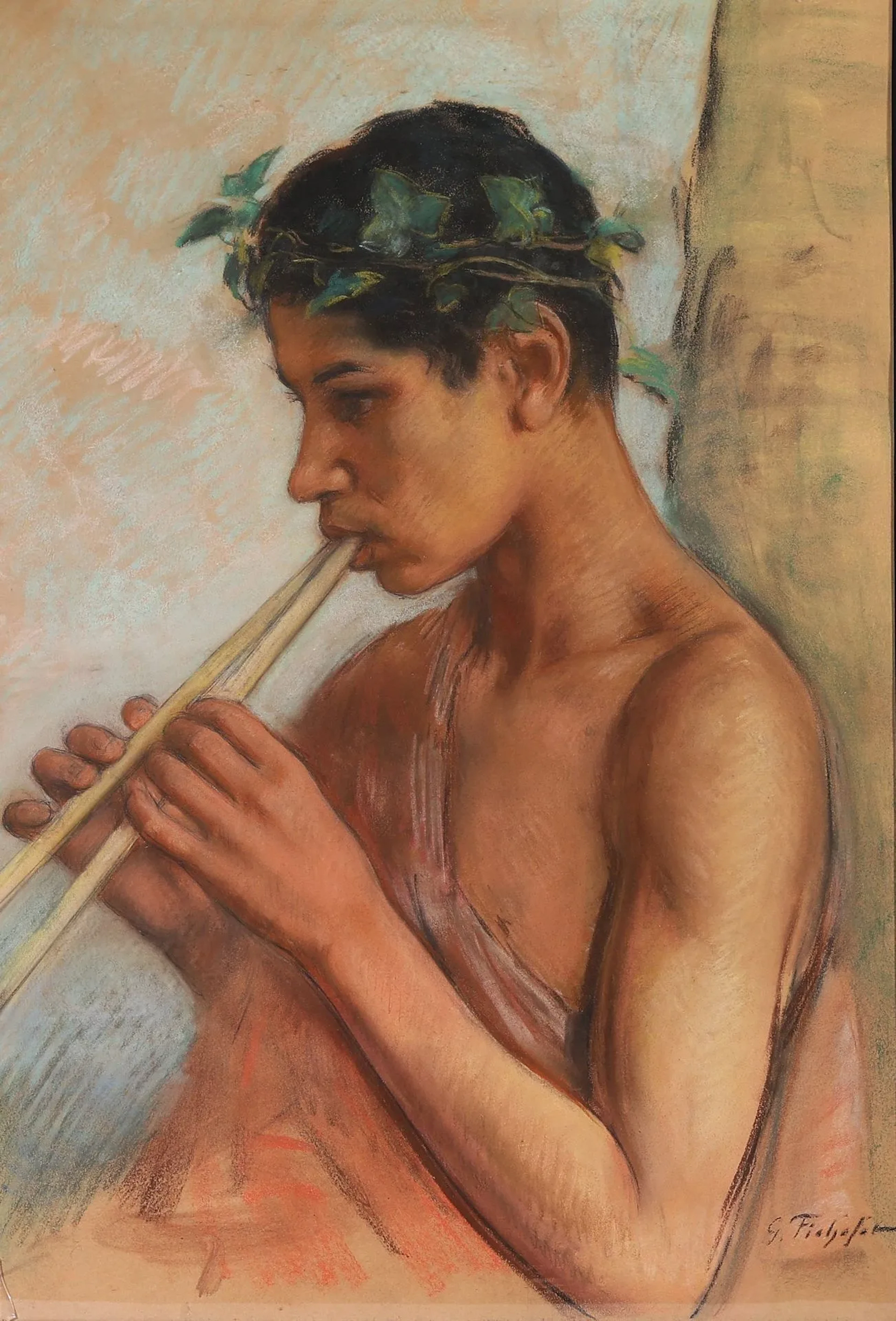 Georges FICHEFET (1864-1954) – Le dieu Pan. Pastel sur papie - Lot 166