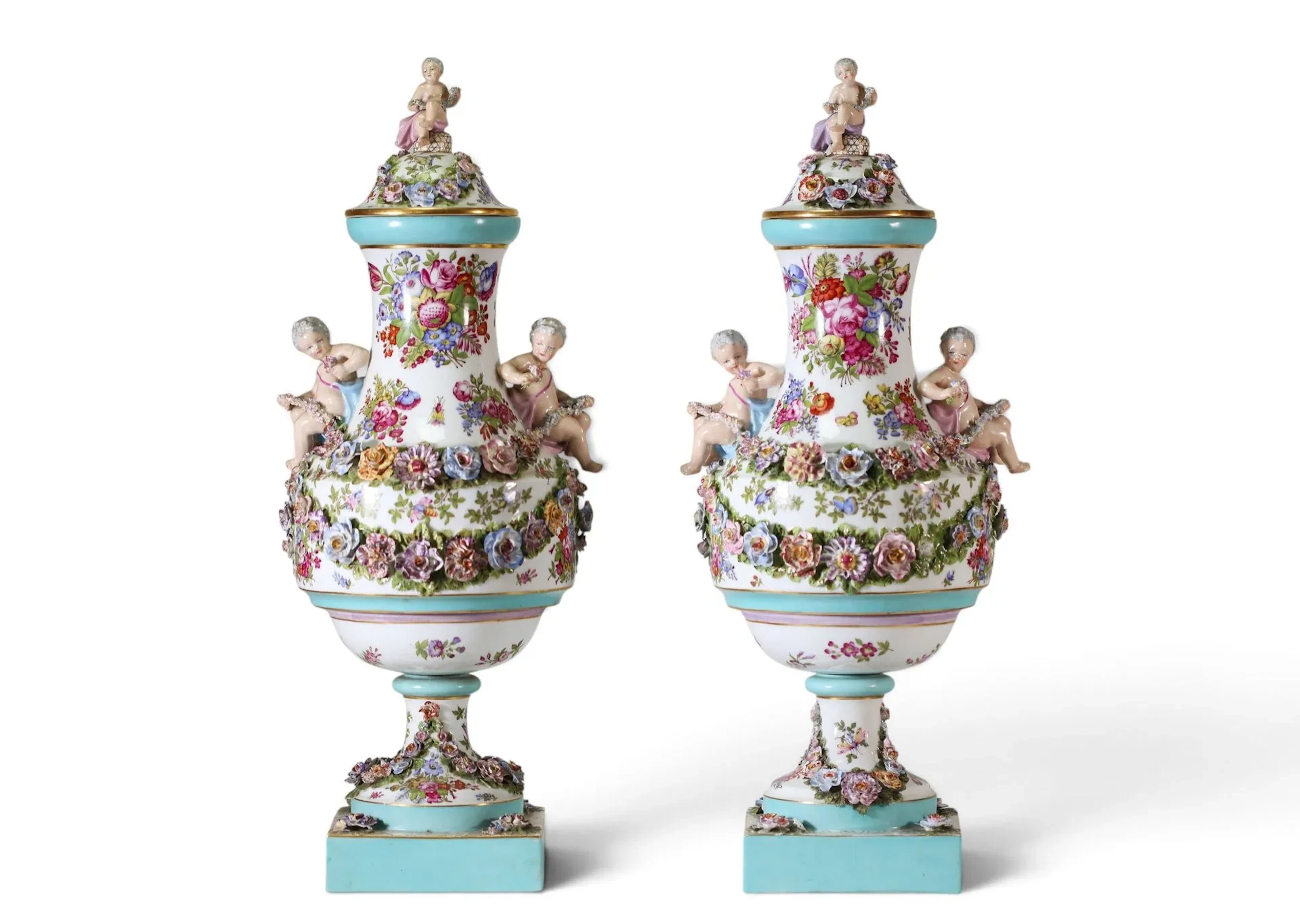 SAXONY, 19th century — A significant pair of lidded vases in - Lot 198