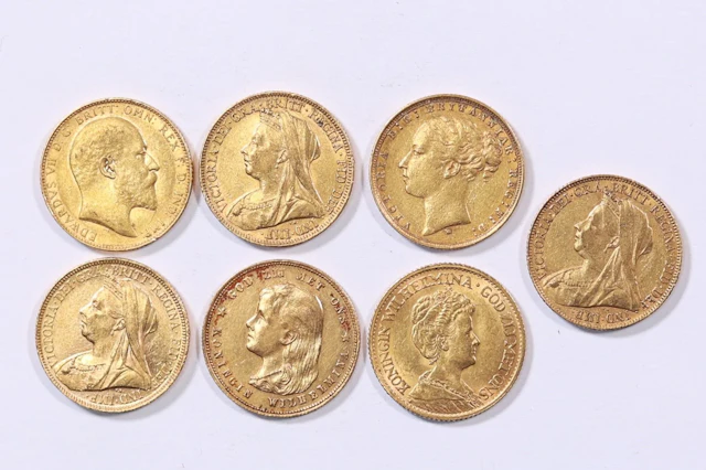 GREAT BRITAIN NETHERLANDS – Set of seven gold coins compris - Lot 221