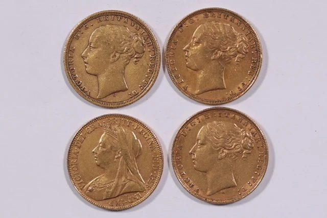 UNITED KINGDOM — VICTORIA — Set of four gold sovereigns bear - Lot 228