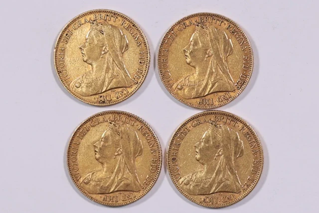 UNITED KINGDOM — VICTORIA — Set of four gold sovereigns bear - Lot 230