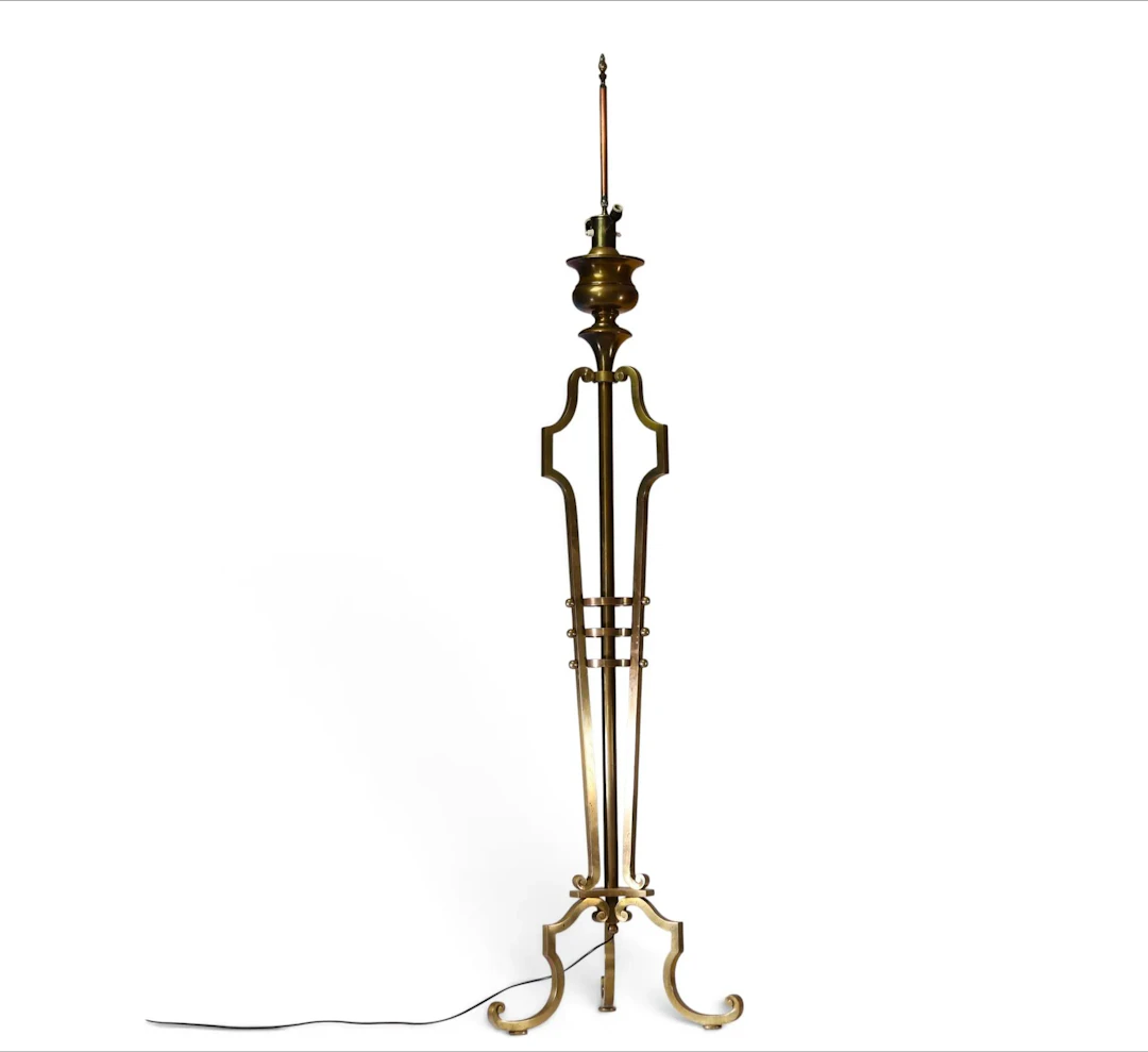 Grand lampadaire en laiton – vers 1940-1950 - Lot 93