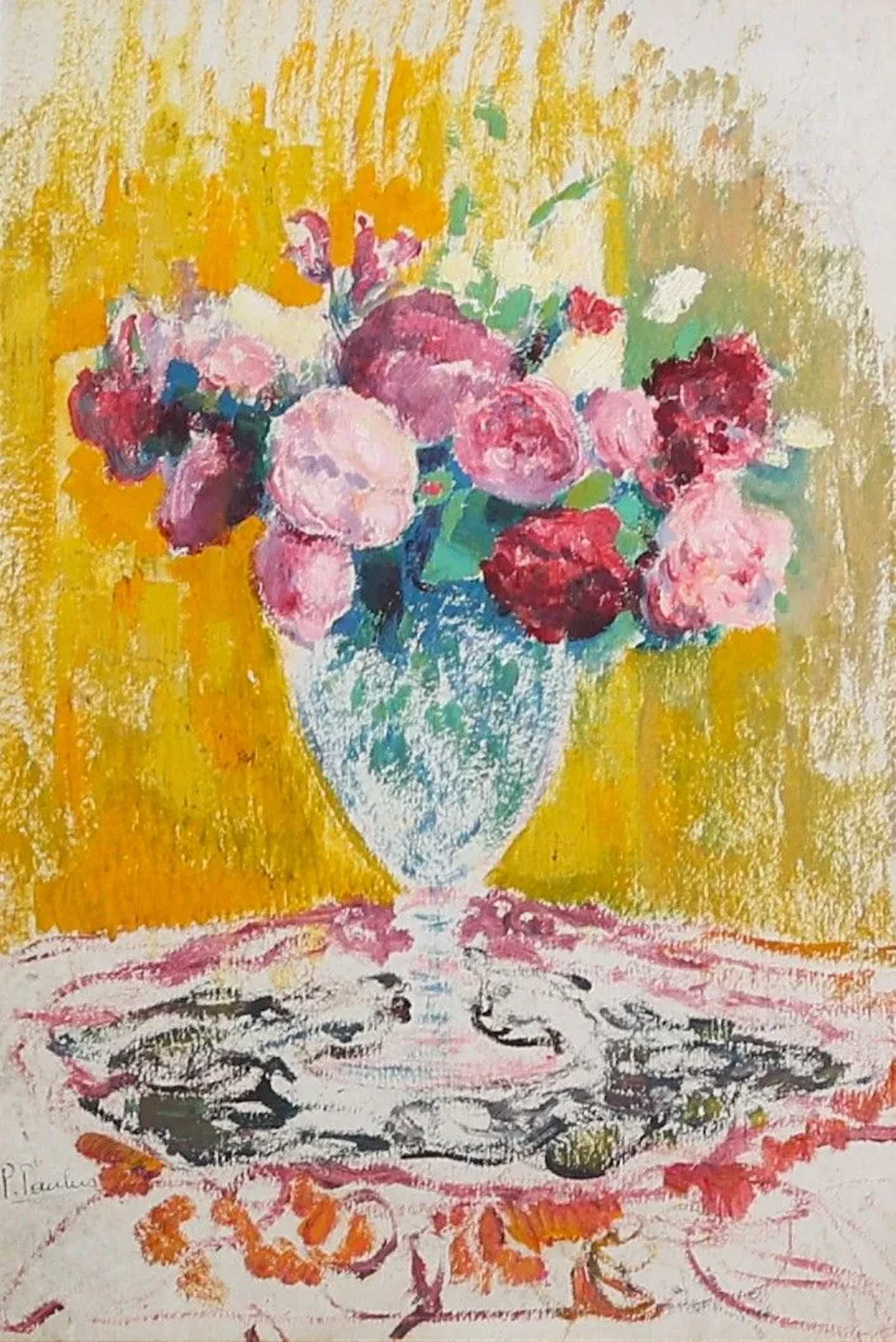 Pierre PAULUS (1881-1959) — Bouquet de fleurs. Huile sur pap - Lot 168