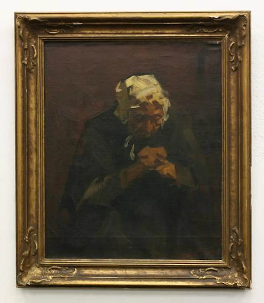 ohne Titel (Bäuerin mit weißer Trachtenhaube) - Gerhard Janssen