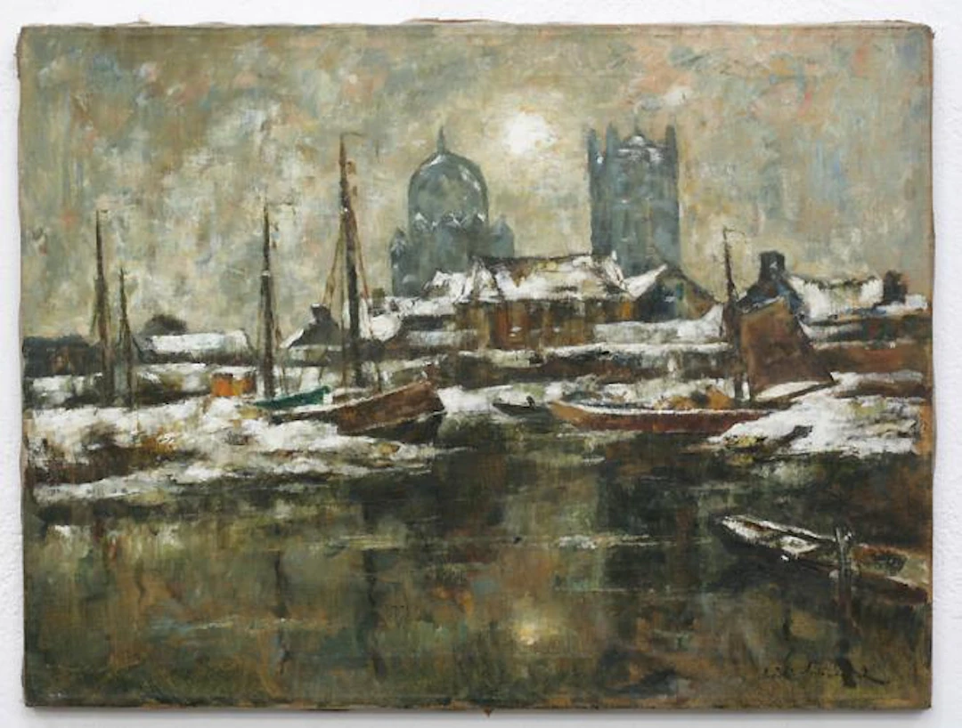 St. Quirin im Winter (Ansicht von Neuss) - Wilhelm Schmetz