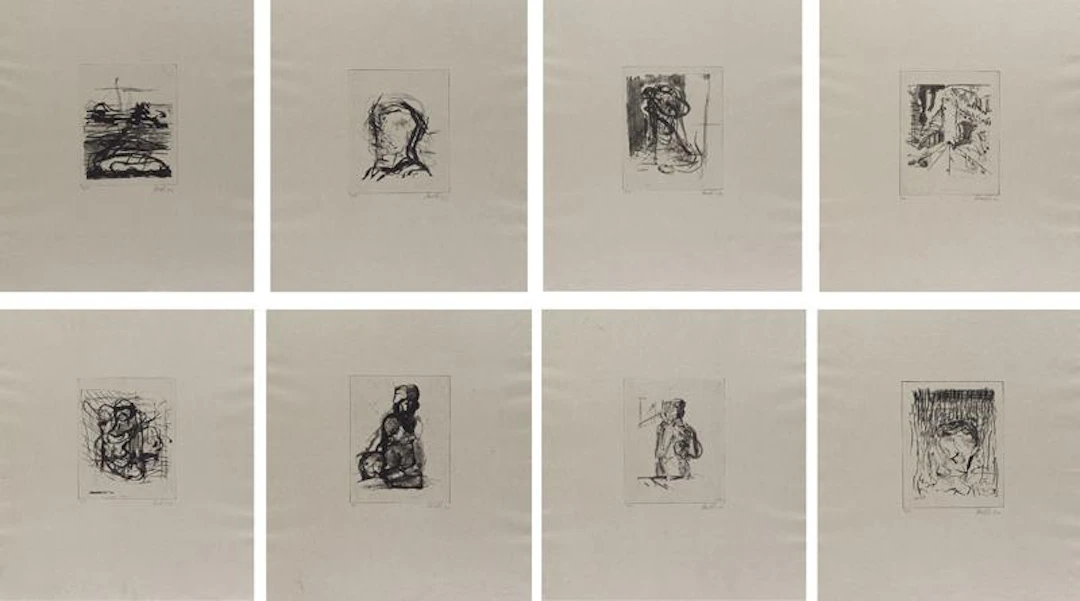 Georg Baselitz - Mappe mit 8 Kaltnadelradierungen