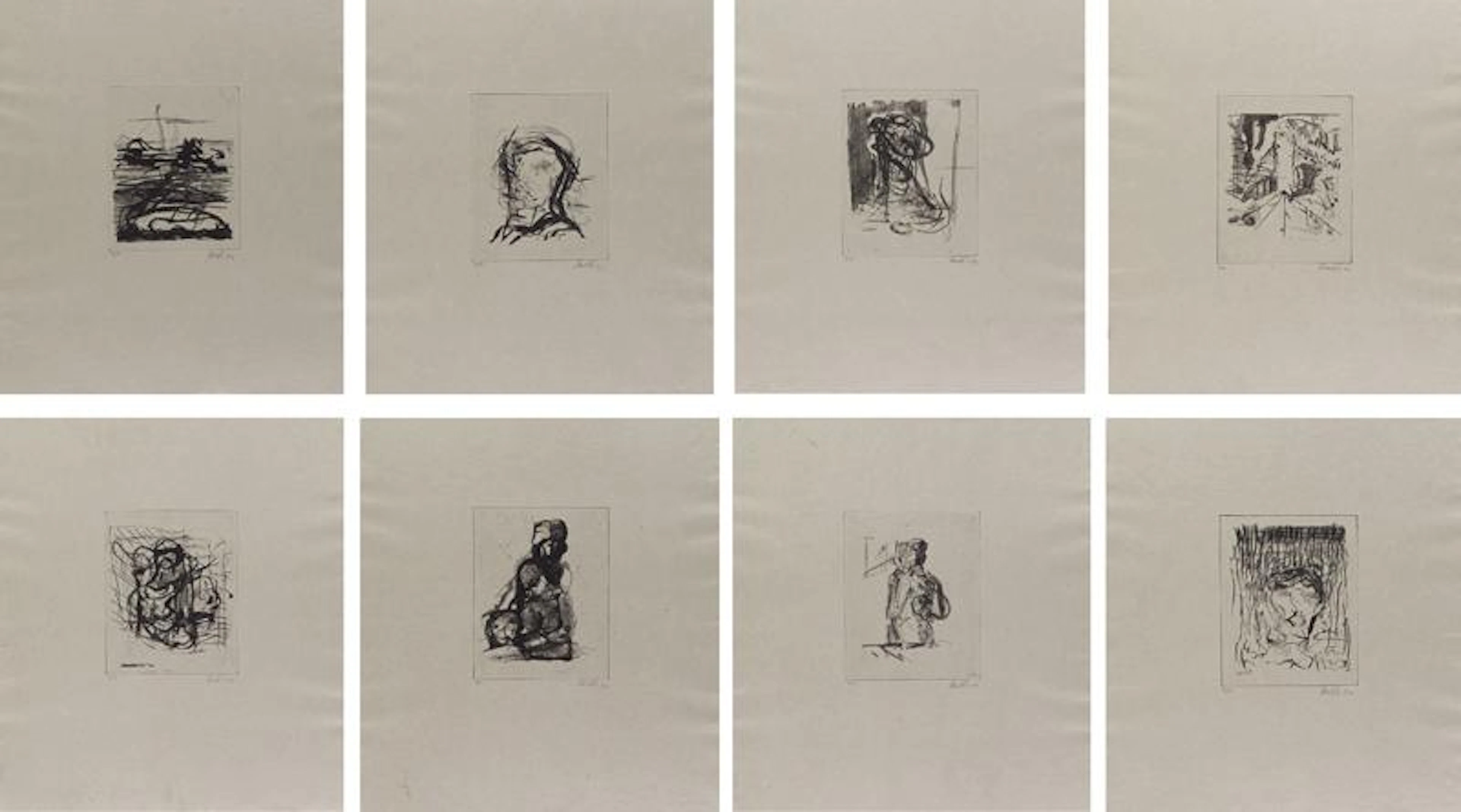 Georg Baselitz - Mappe mit 8 Kaltnadelradierungen