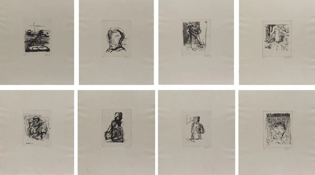 Georg Baselitz - Mappe mit 8 Kaltnadelradierungen