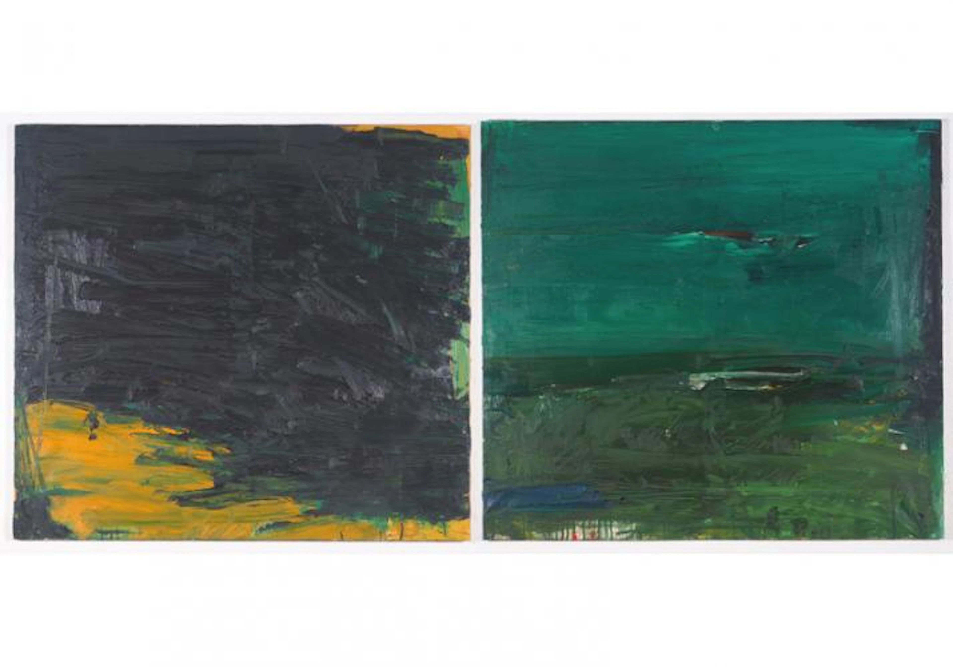 blaugrüner Fadenriss (Diptychon) - Christian Sery
