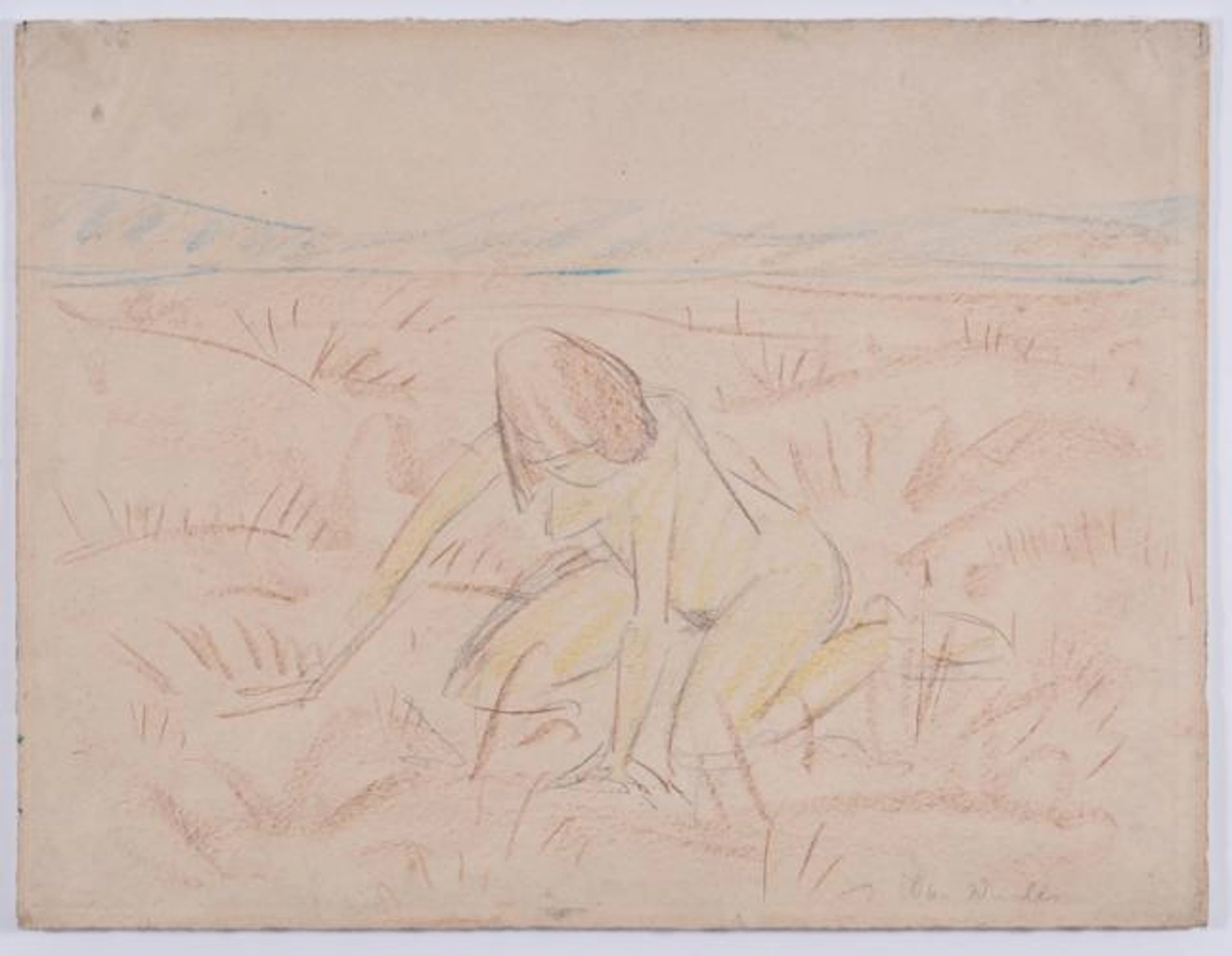 Otto Mueller - Kniende auf einer Wiese Kneeling on a meadow