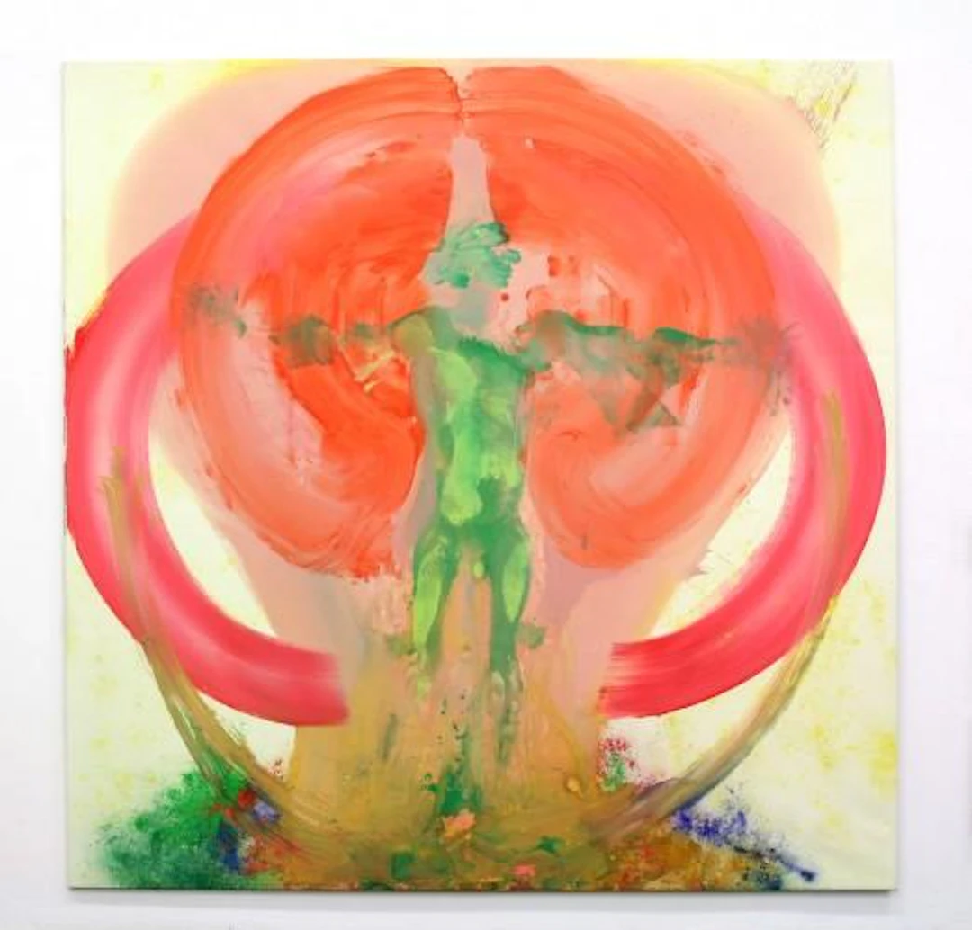 ohne Titel (Mann mit geöffneten Armen im Kreis) - Gernot Bubenik