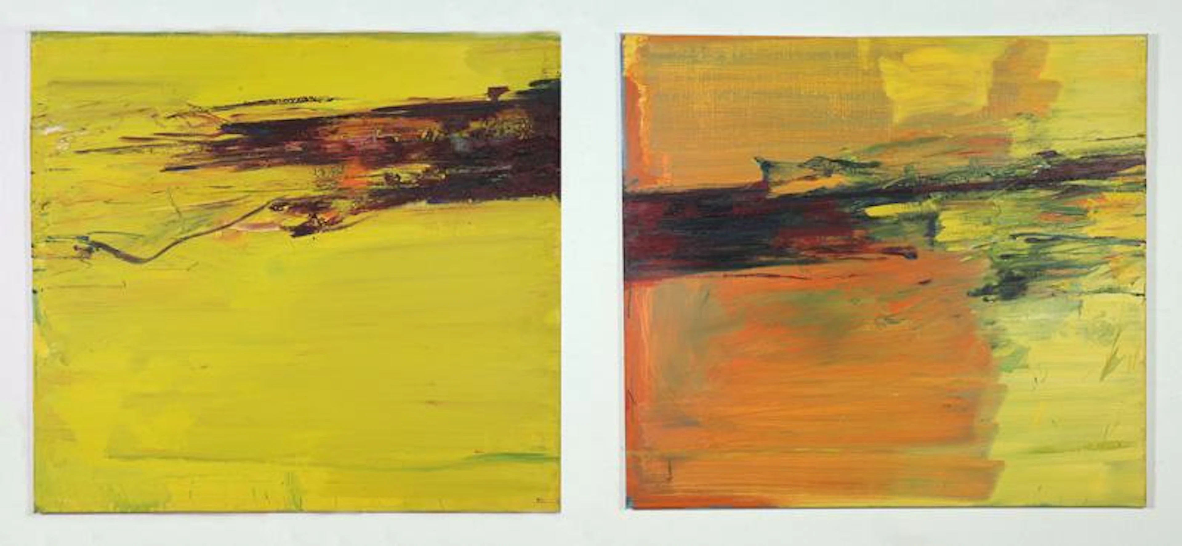 gelber Fadenriss (Diptychon) - Christian Sery