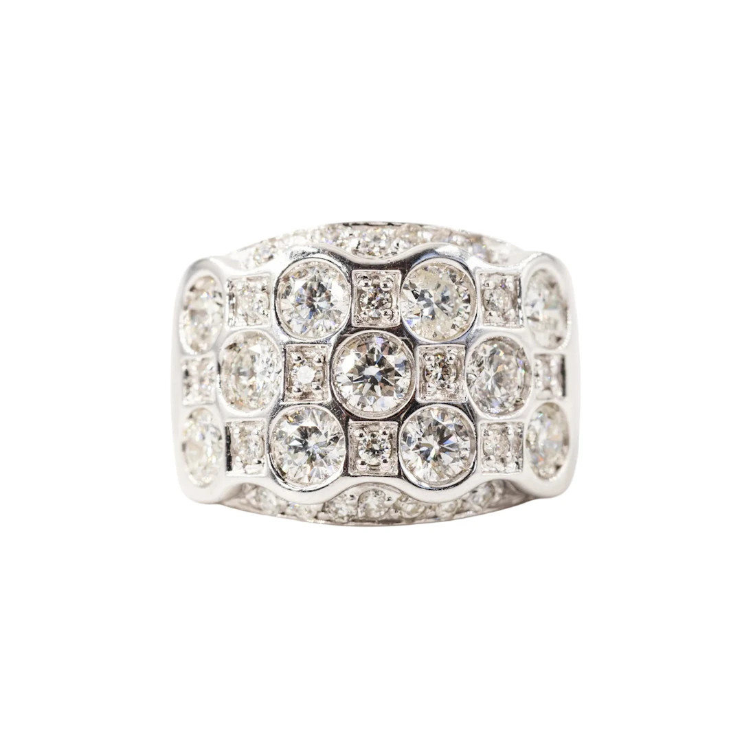 White Gold and Diamond Band Ring