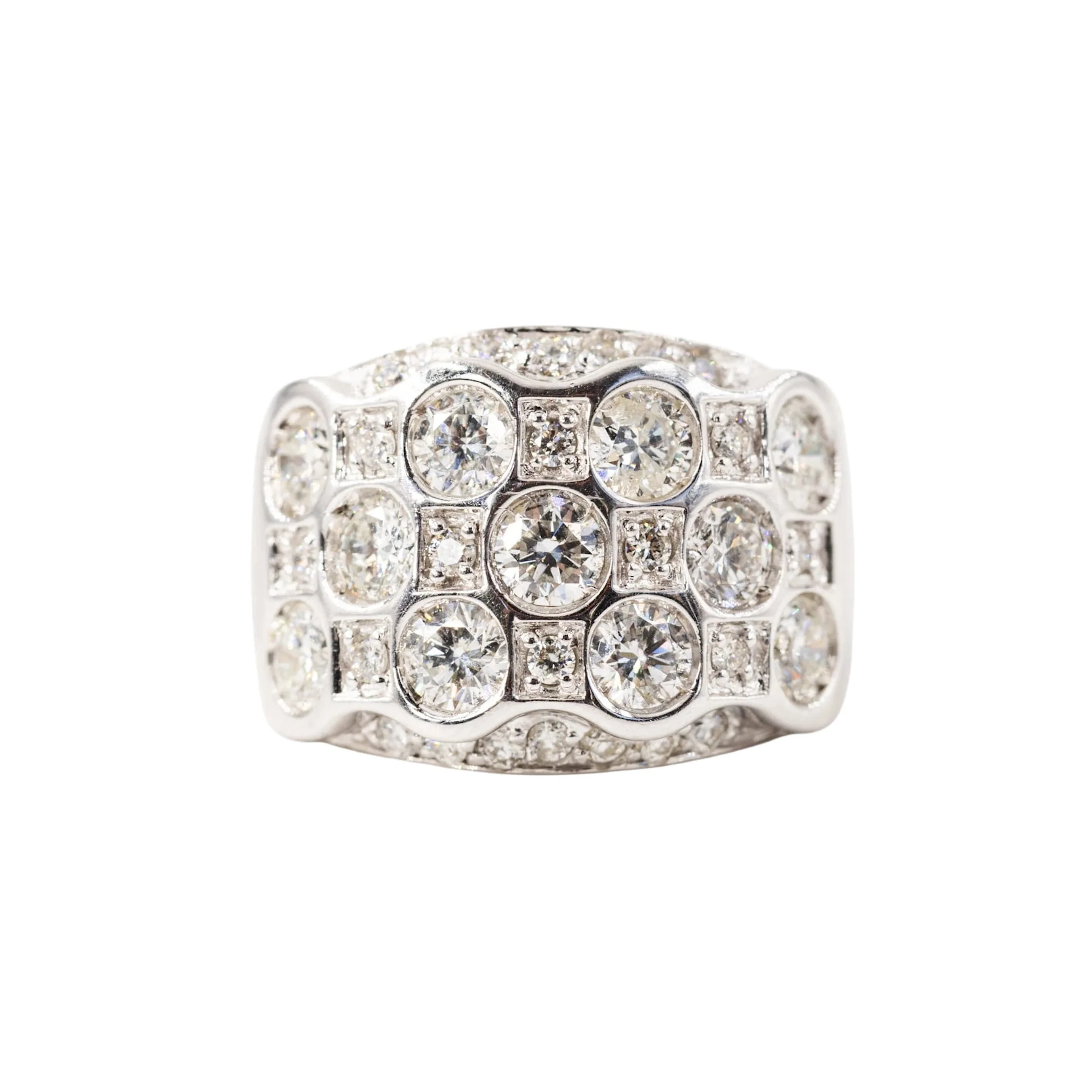 White Gold and Diamond Band Ring