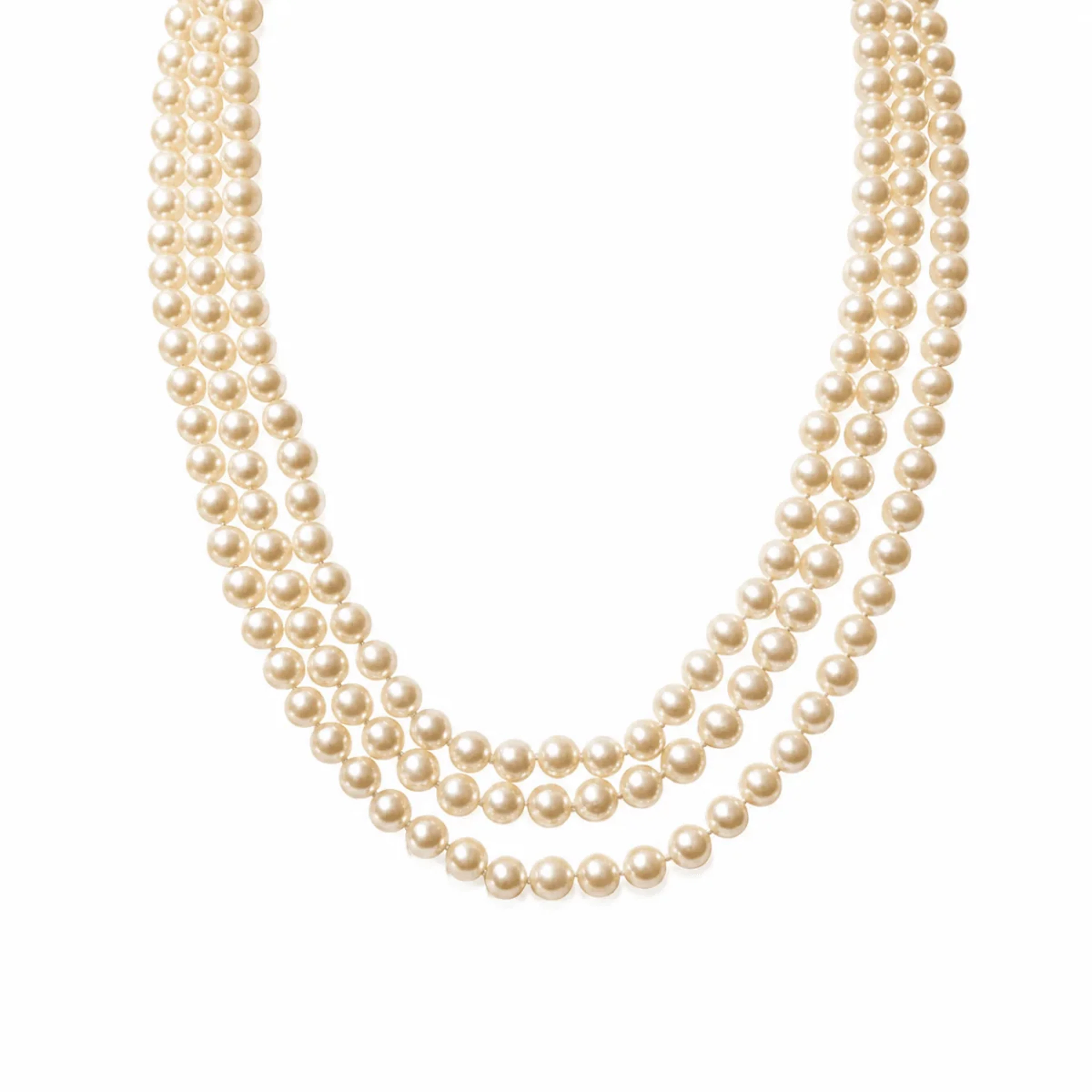 White Gold and Diamond Pearl Necklace
