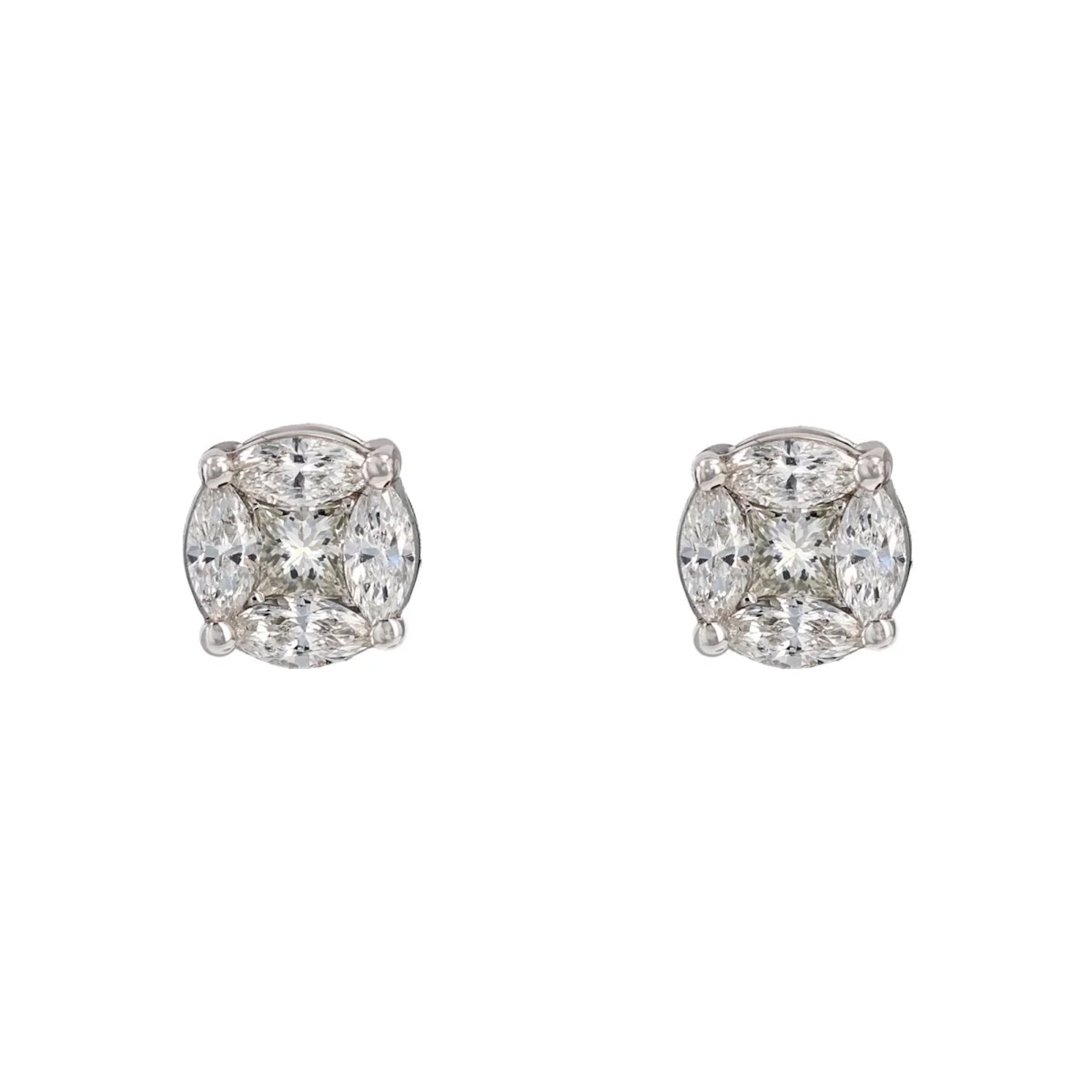 White Gold and Diamond Stud Earrings