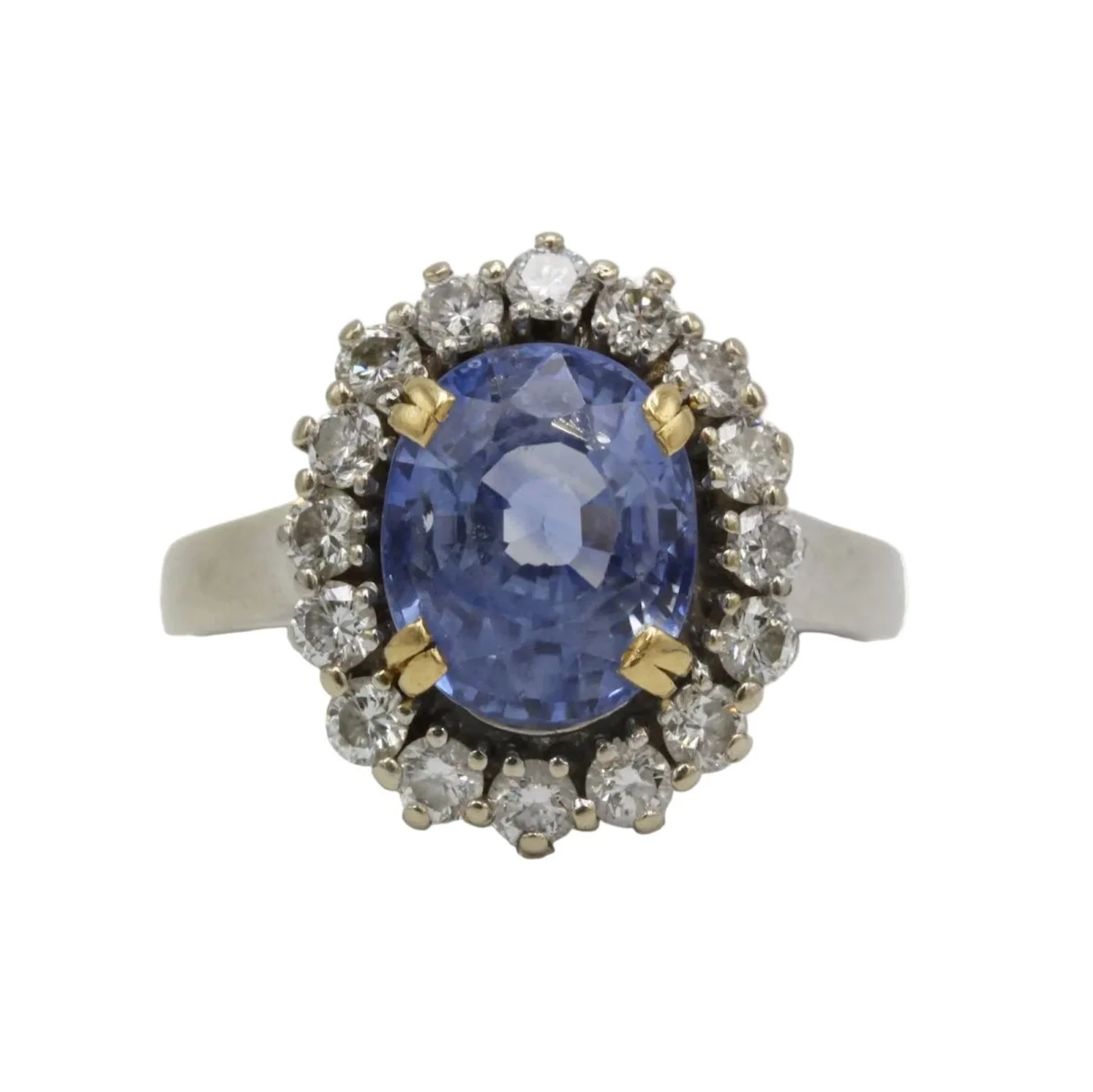 Marguerite Ring in White gold, Yellow gold, Sapphire, and Diamonds