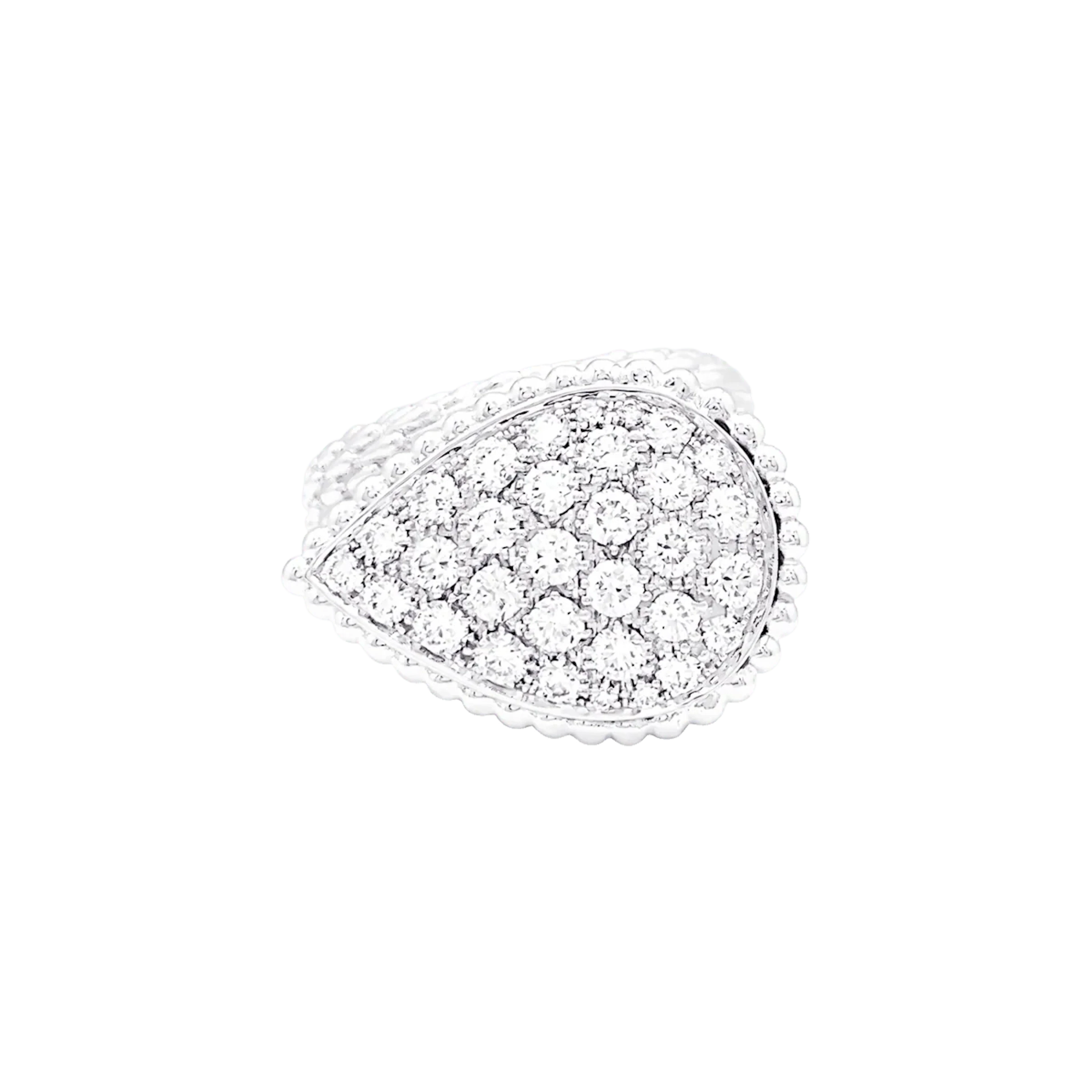 Bague Pavée BOUCHERON "Serpent Bohème" GM en or blanc et diamants