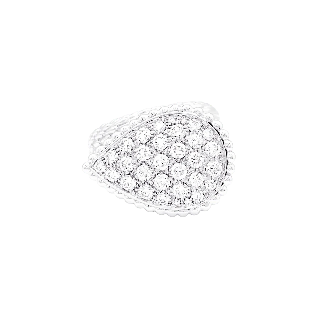 Bague Pavée BOUCHERON "Serpent Bohème" GM en or blanc et diamants