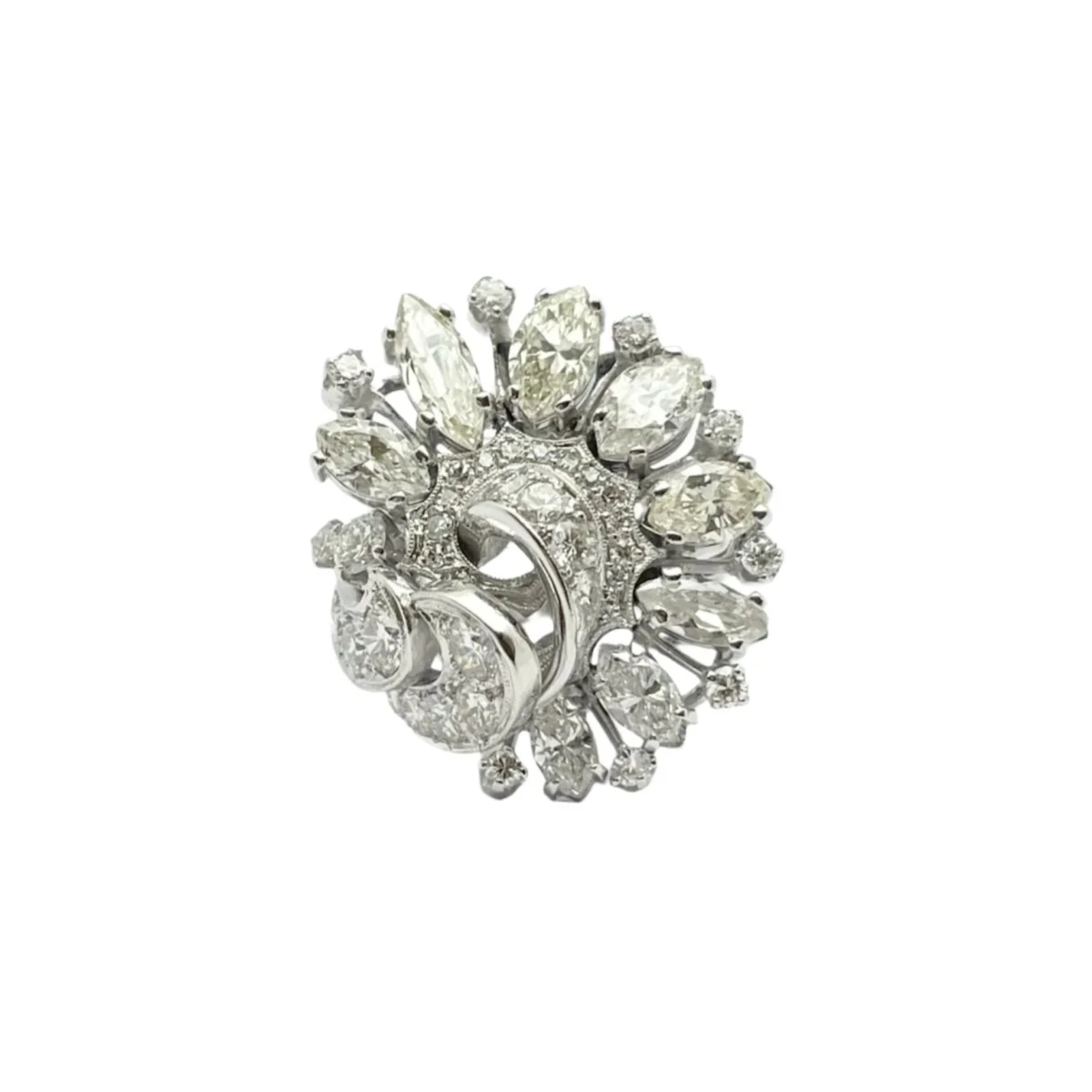 Platinum and Diamond Cocktail Ring