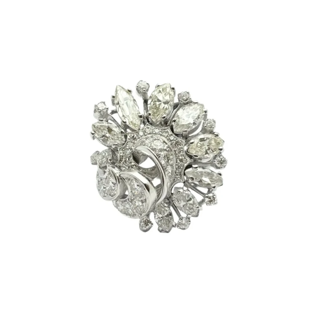 Platinum and Diamond Cocktail Ring