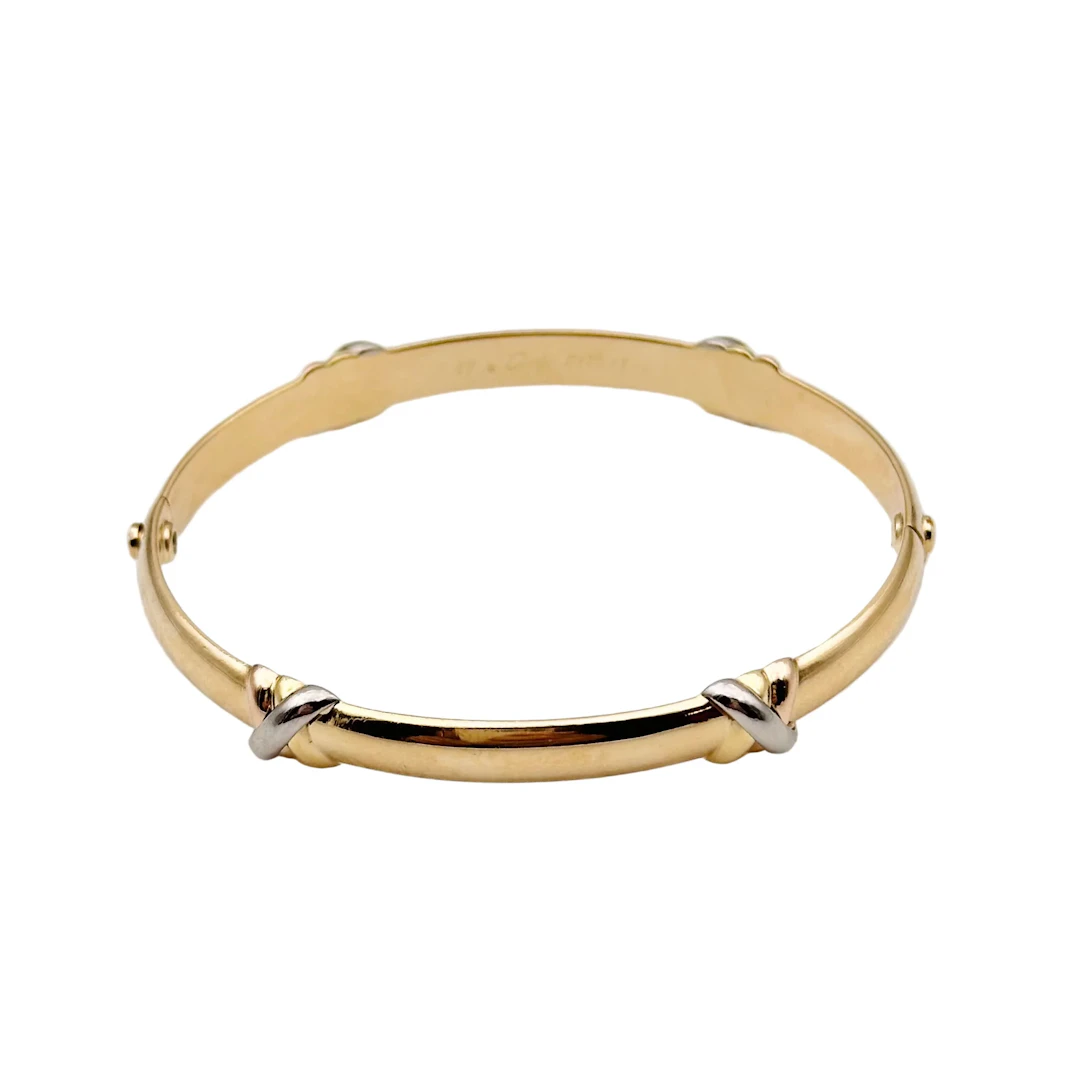 Cartier "Trinity" bangle bracelet in yellow gold, white gold and rose gold