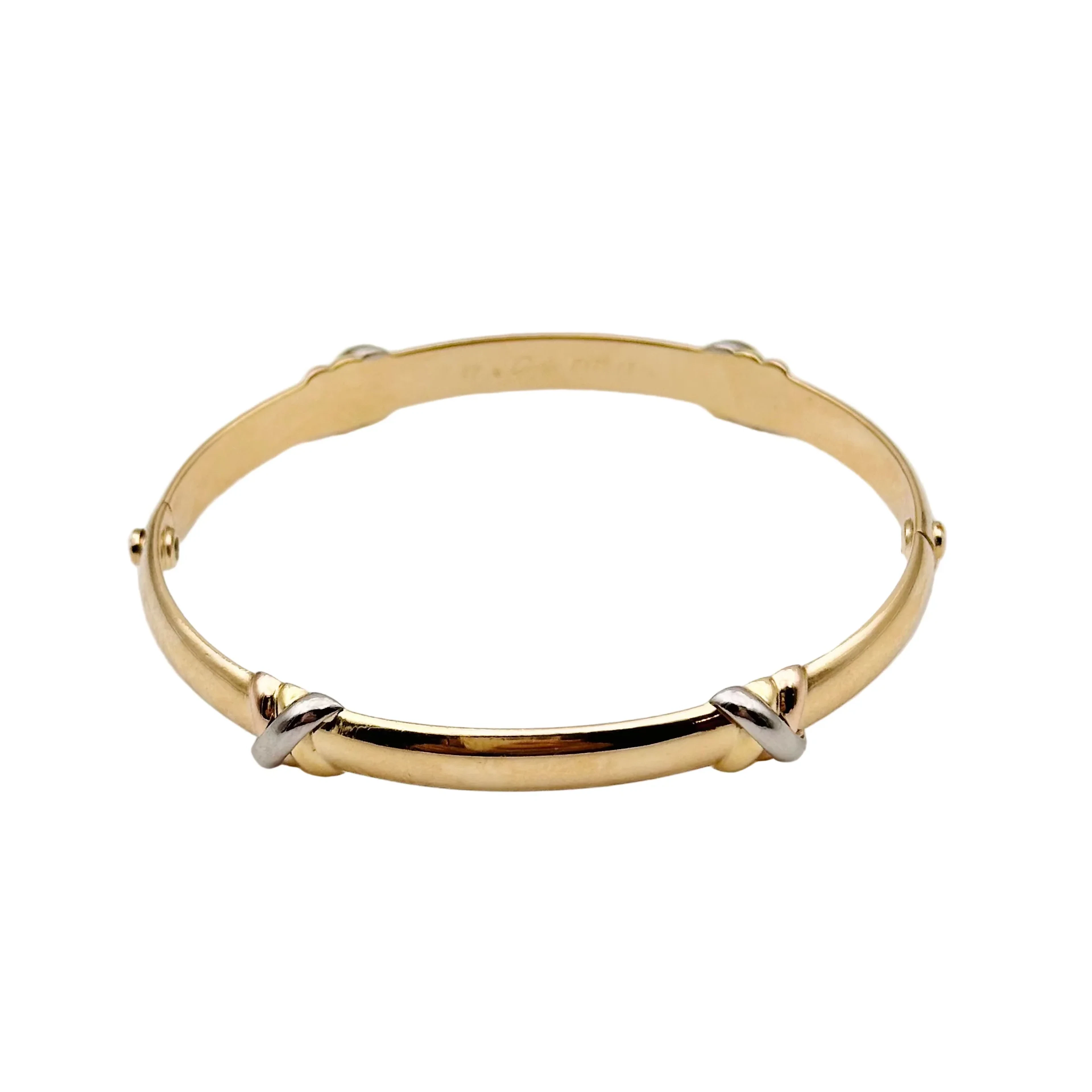 Cartier "Trinity" bangle bracelet in yellow gold, white gold and rose gold
