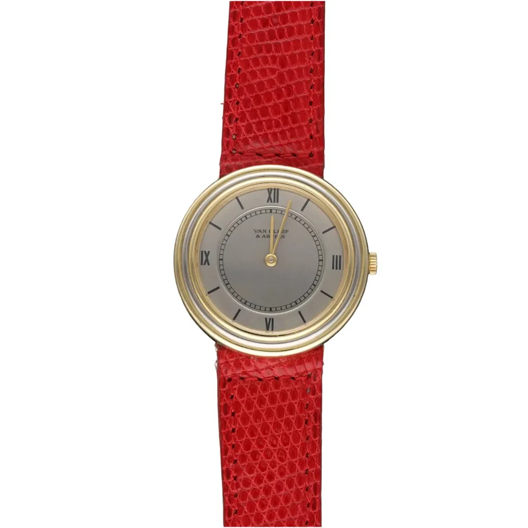 Watch VAN CLEEF & ARPELS "Disco Volante" in yellow gold and leather