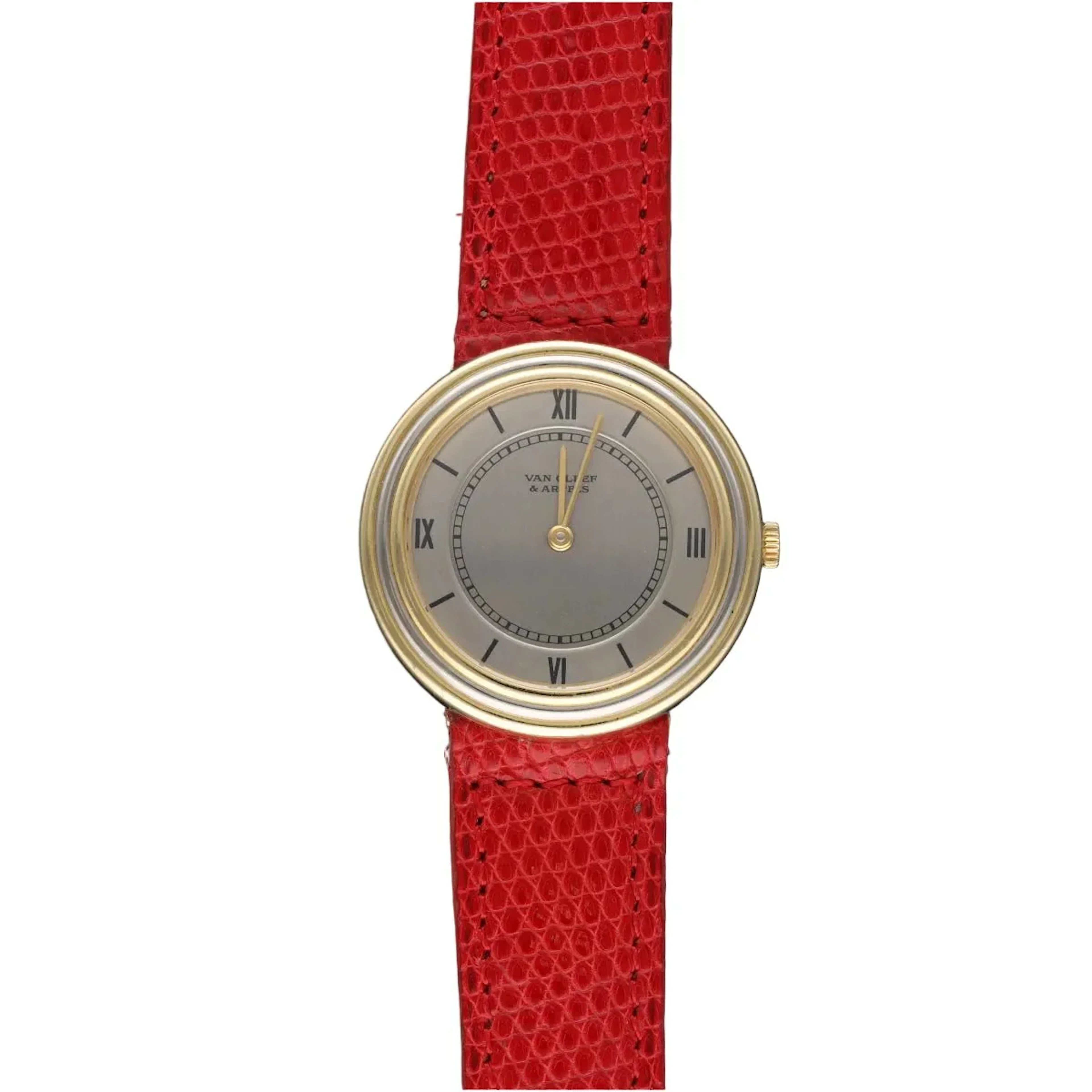 Watch VAN CLEEF & ARPELS "Disco Volante" in yellow gold and leather